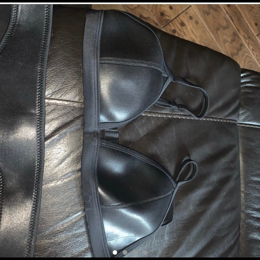 Black Leather Triangl Bikini